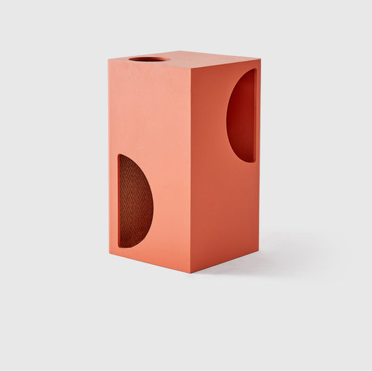 Red rectangular planter with circular holes on a white background, featuring the brand 'jian ze'.