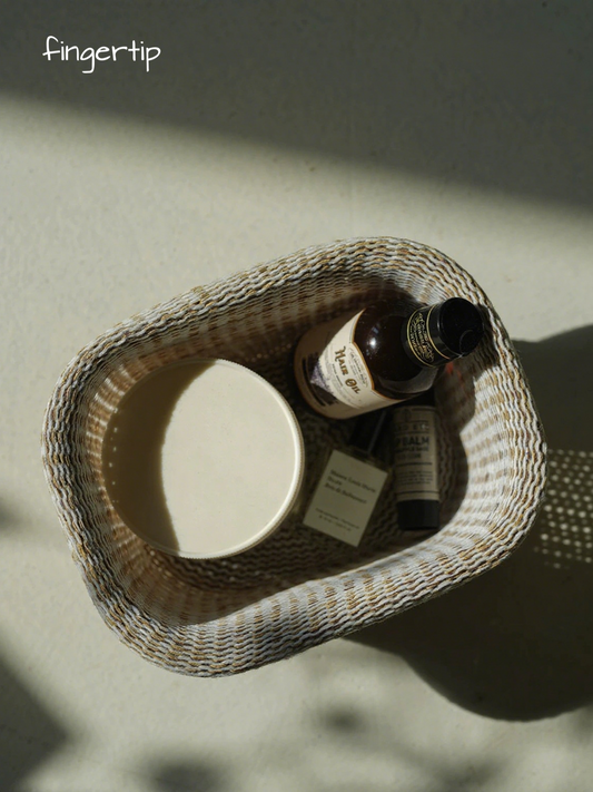 Handmade Cotton-Polyester Knitted Storage Basket (Y)