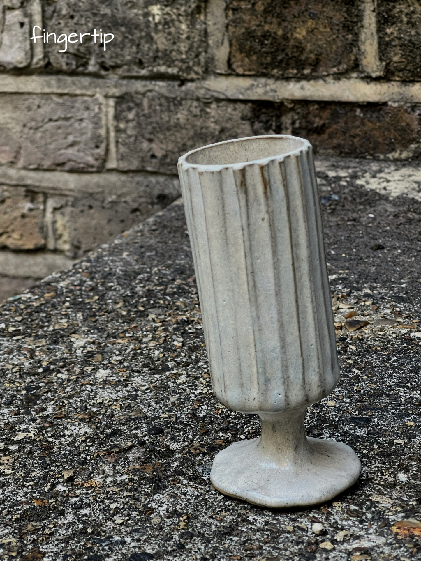 Ceramic Red Wine Glass – Handmade Stoneware Goblet in Grey-Blue