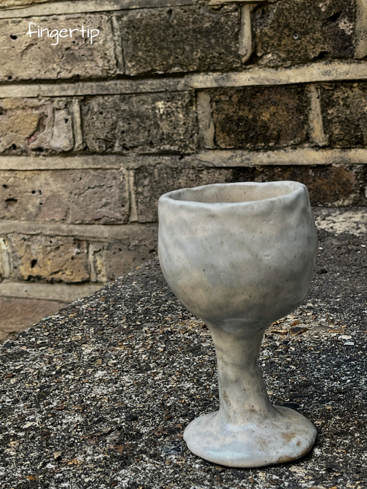 Handmade Stoneware Goblet glass in Grey-Blue