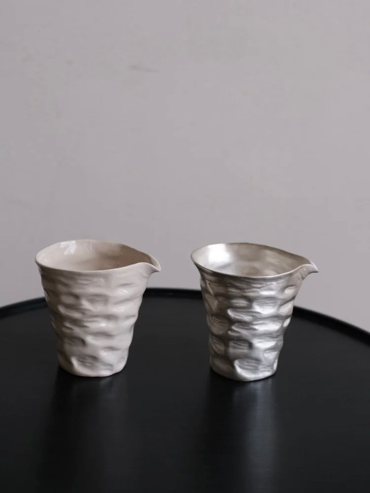 Silver Glazed Ceramic Cup