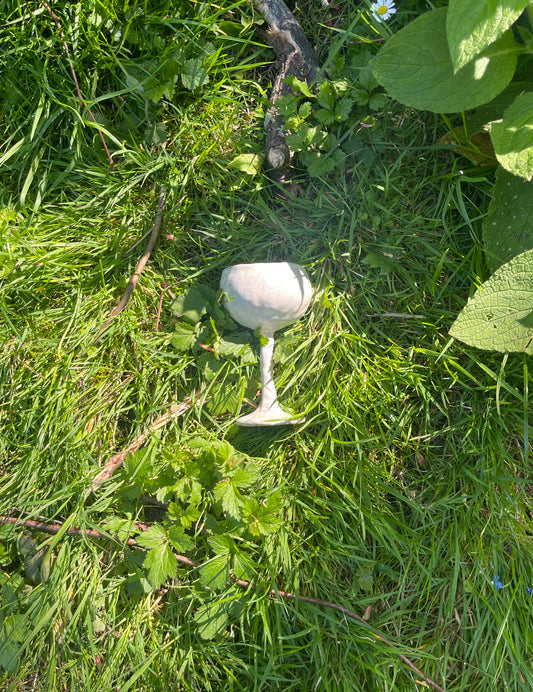 Handmade Stoneware Wine glass in Grey-Blue