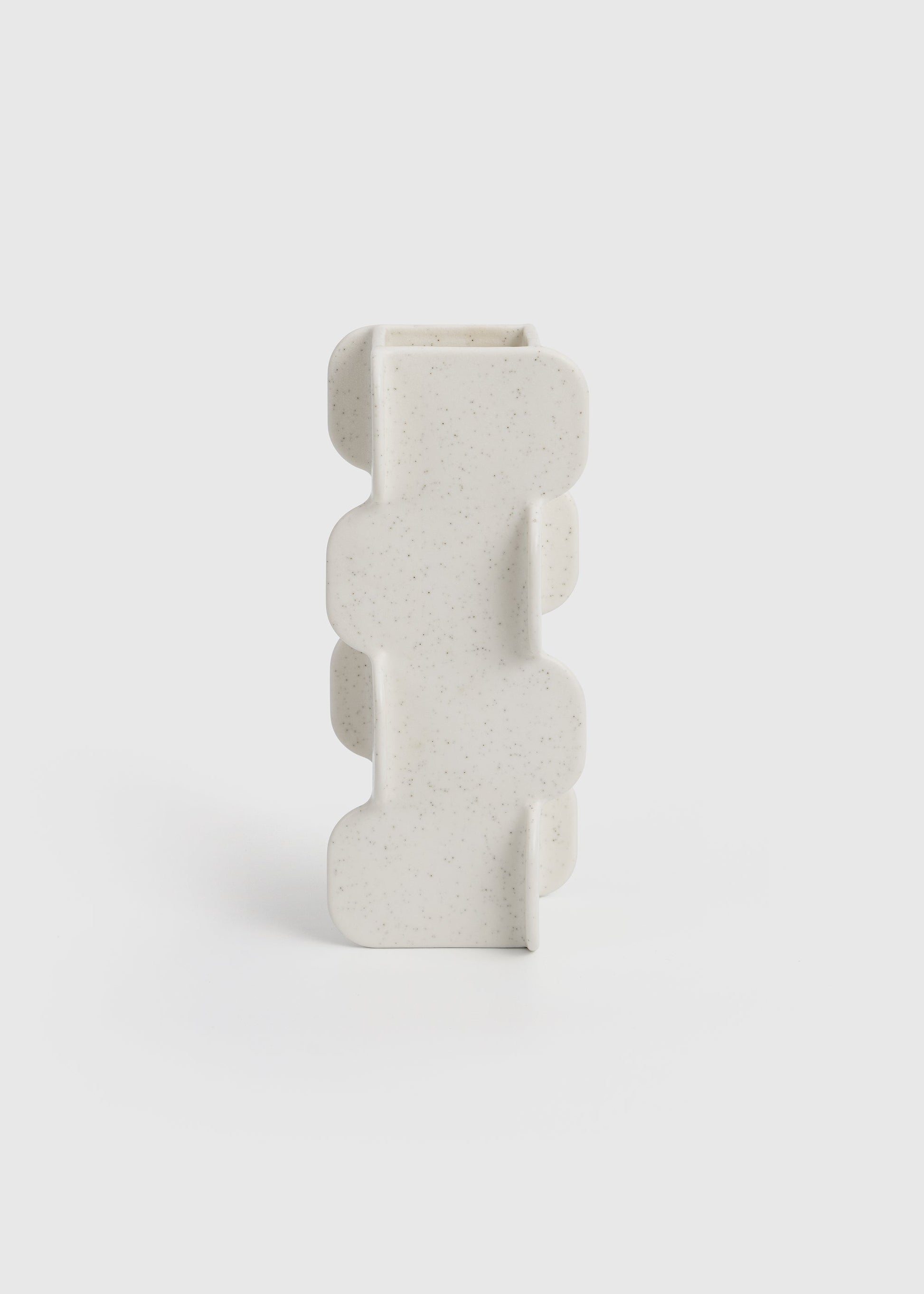 White abstract vase on a light gray background