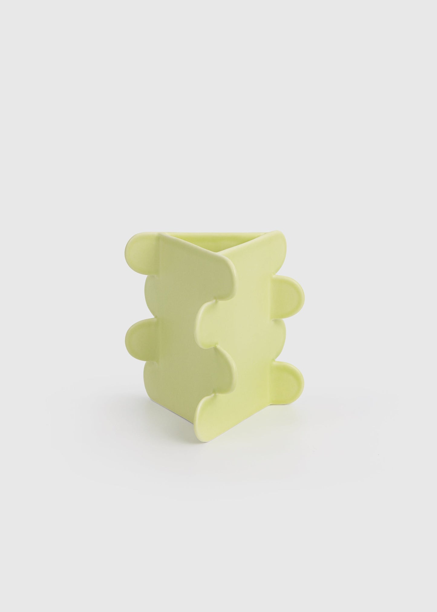 Yellow ring holder on a white background