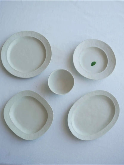 Asymmetric Vintage Ceramic Plate