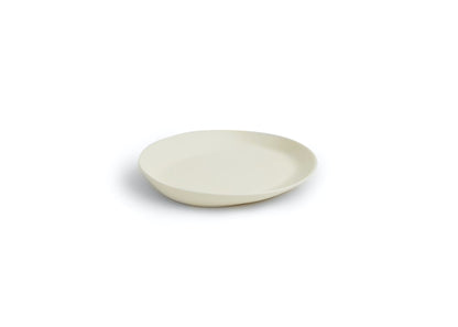 White ceramic plate on a white background