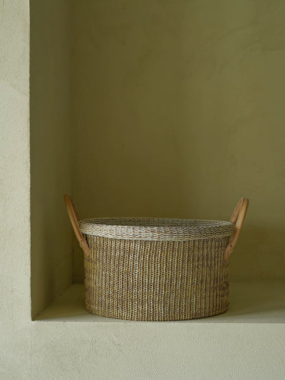 Handmade Round Cotton-Polyester Knitted Storage Basket