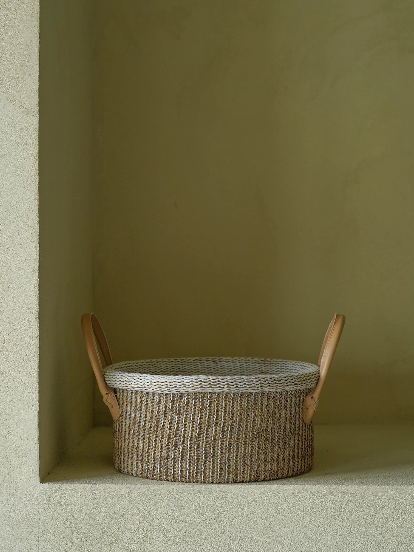 Handmade Round Cotton-Polyester Knitted Storage Basket