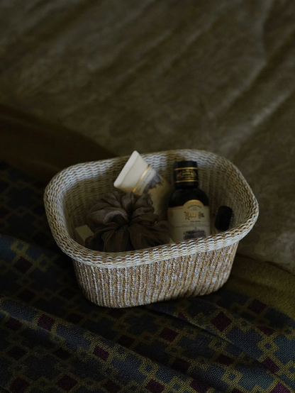 Handmade Cotton-Polyester Knitted Storage Basket (Y)