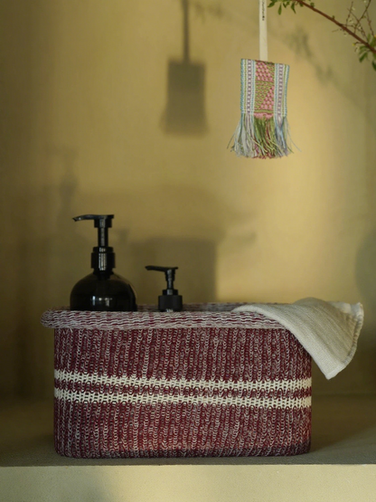 Handmade Cotton-Polyester Knitted Storage Basket(R)